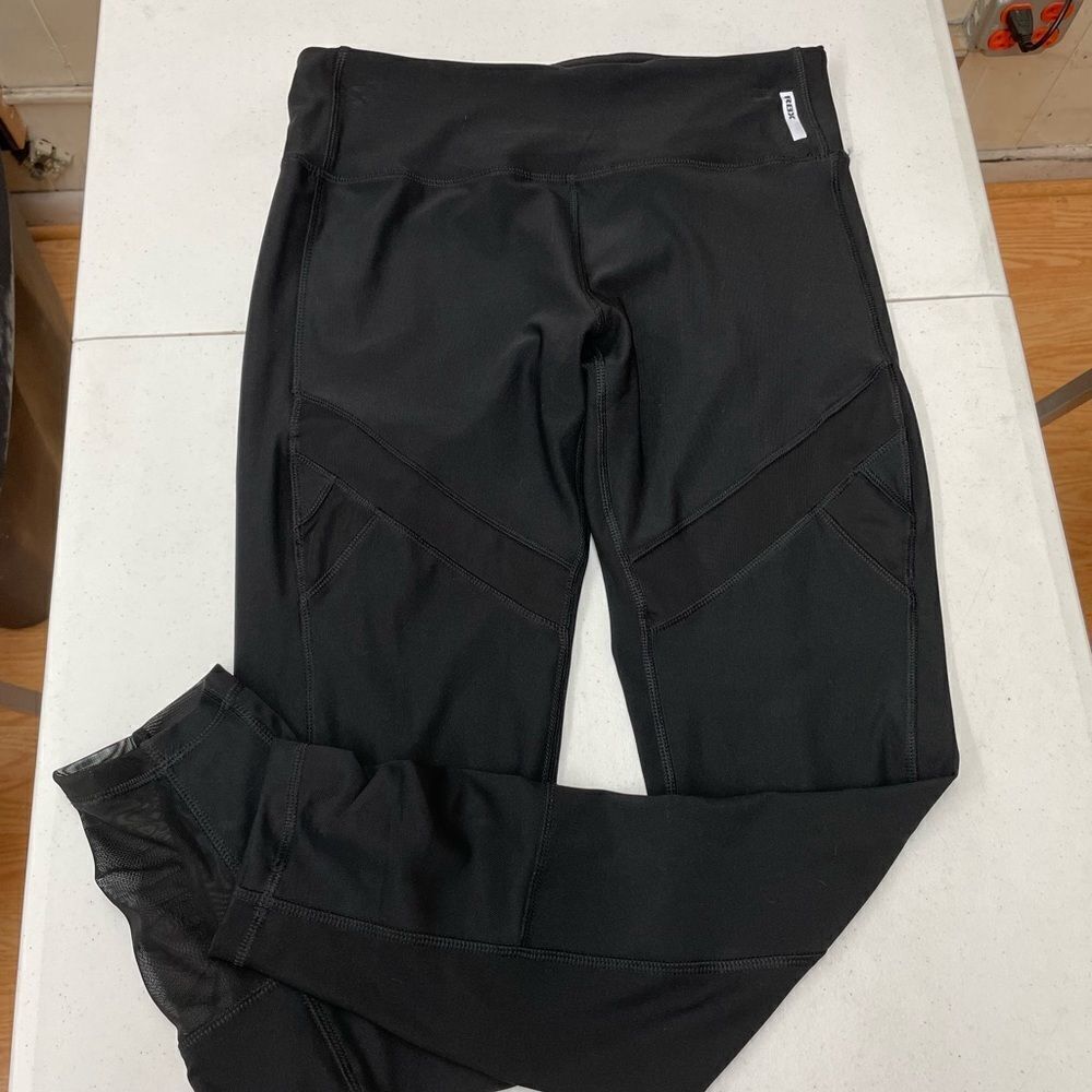 RBX Black Leggings with See Through Mesh